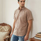 Men's Solid Cotton Blend Half Sleeve Shirt ( RDSH 040Peach )