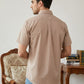 Men's Solid Cotton Blend Half Sleeve Shirt ( RDSH 040Peach )