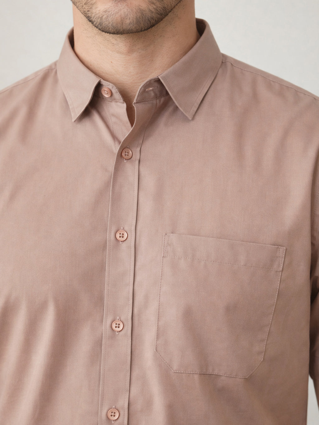 Men's Solid Cotton Blend Half Sleeve Shirt ( RDSH 040Peach )