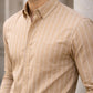Men’s Vertical Striped Regular Fit Casual Shirt ( RDSH 041Beige )