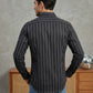 Men’s Vertical Striped Regular Fit Casual Shirt ( RDSH 041Black )