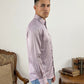 Men’s Vertical Striped Regular Fit Casual Shirt ( RDSH 041Purple )