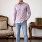 Men’s Vertical Striped Regular Fit Casual Shirt ( RDSH 041Purple )