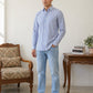 Men’s Pure Cotton Striped Casual Shirt ( RDSH 042Blue )