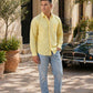 Men’s Pure Cotton Striped Casual Shirt ( RDSH 042Yellow )