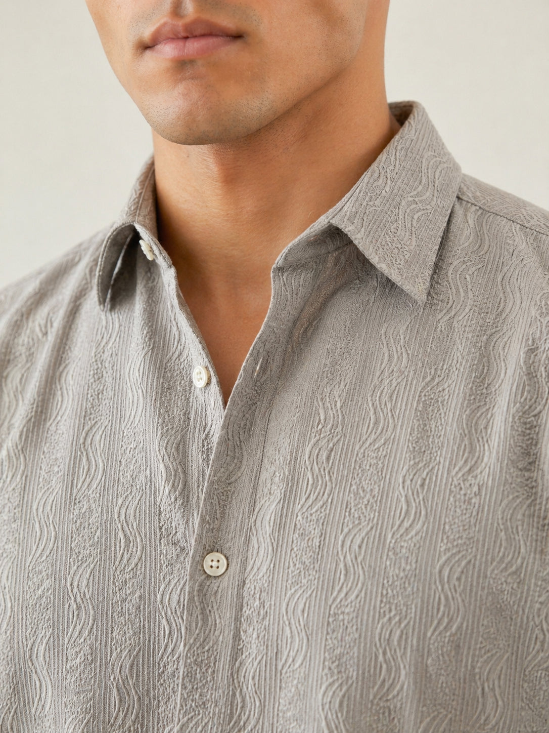 Men’s Textured Corduroy Woven Casual Shirt ( RDSH 043Grey )