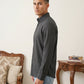 Men’s Wrinkle Textured Cotton Blend Casual Shirt ( RDSH 044Charcoal )
