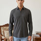 Men’s Wrinkle Textured Cotton Blend Casual Shirt ( RDSH 044Charcoal )