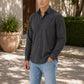 Men’s Wrinkle Textured Cotton Blend Casual Shirt ( RDSH 044Charcoal )