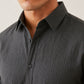Men’s Wrinkle Textured Cotton Blend Casual Shirt ( RDSH 044Charcoal )
