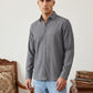 Men’s Wrinkle Textured Cotton Blend Casual Shirt ( RDSH 044Grey )