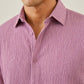 Men’s Wrinkle Textured Cotton Blend Casual Shirt ( RDSH 044Magenta )
