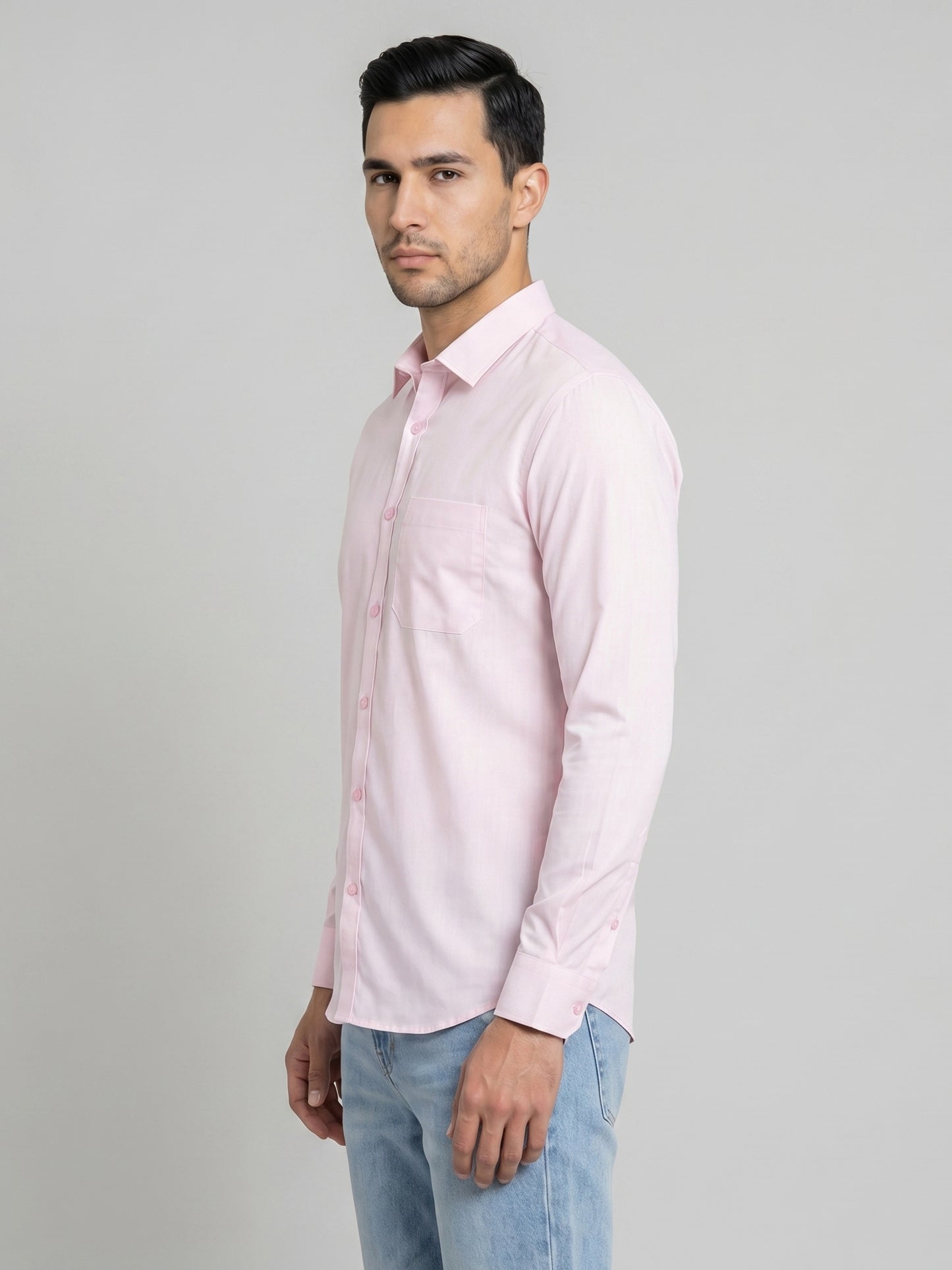 Cotton Solid Casual Shirt for Mens. ( RDSH 361Light-Pink )