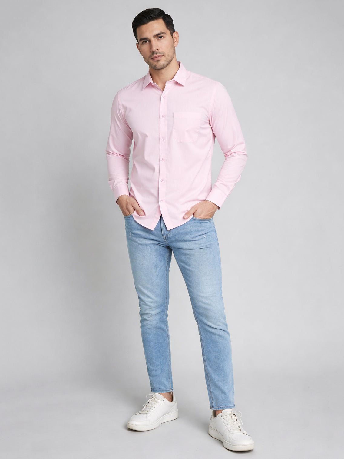 Cotton Solid Casual Shirt for Mens. ( RDSH 361Light-Pink )