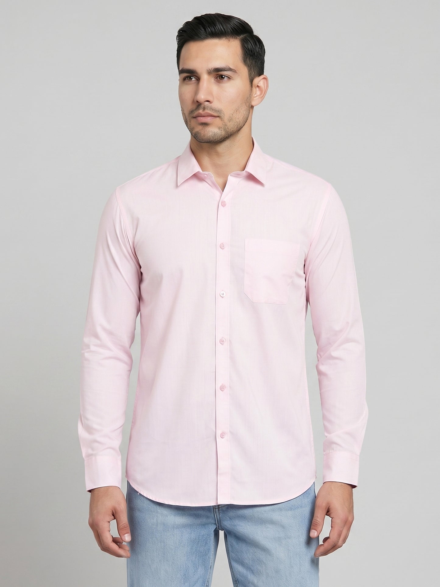 Cotton Solid Casual Shirt for Mens. ( RDSH 361Light-Pink )