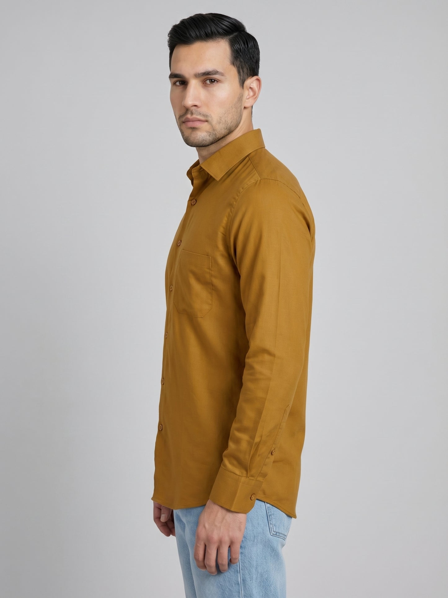 Cotton Solid Casual Shirt for Mens. ( RDSH 361Mustard )