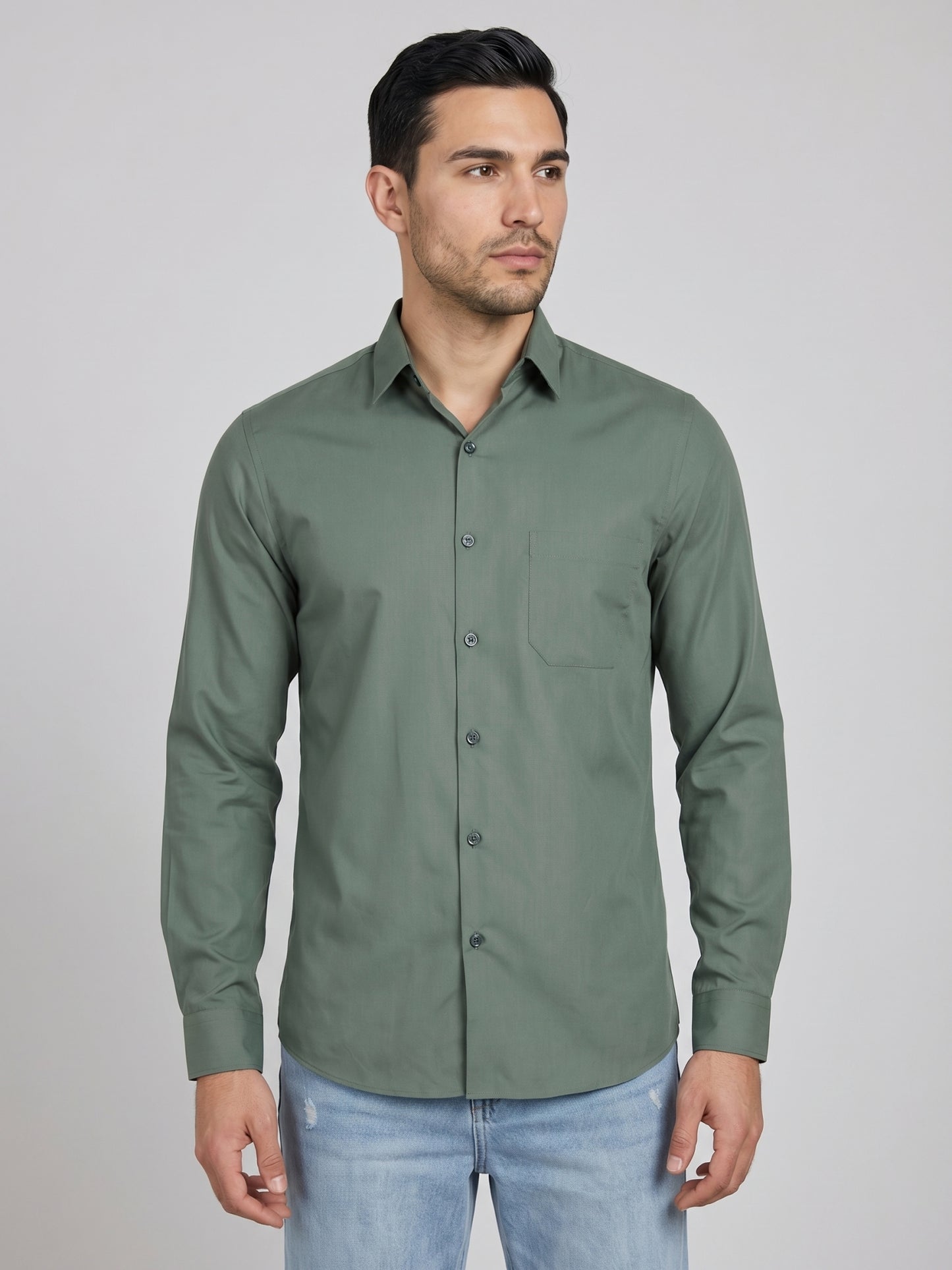 Cotton Solid Casual Shirt for Mens. ( RDSH 361Pista )