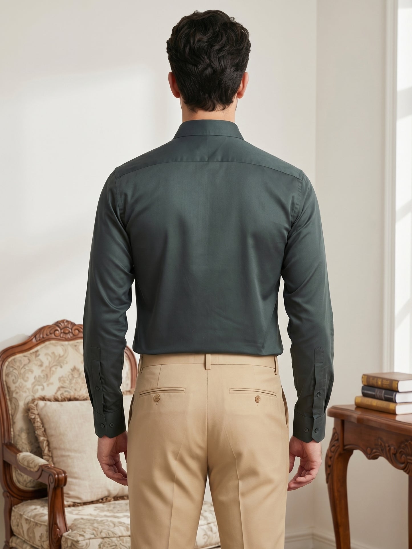 Men's Cotton Solid Formal Shirt ( RDSH 883Olive )