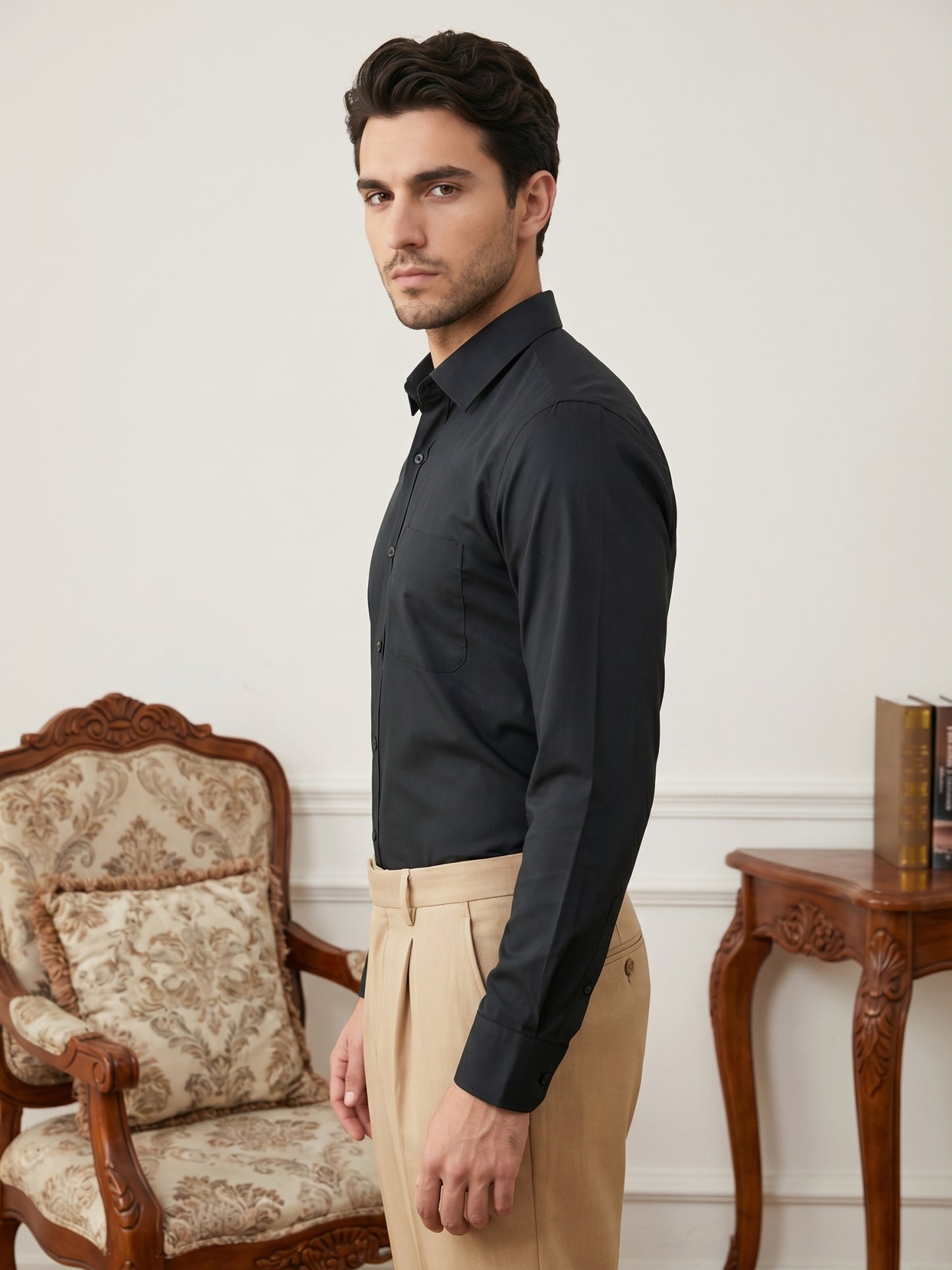 Men's Cotton Solid Formal Shirt ( RDSH 883Olive )