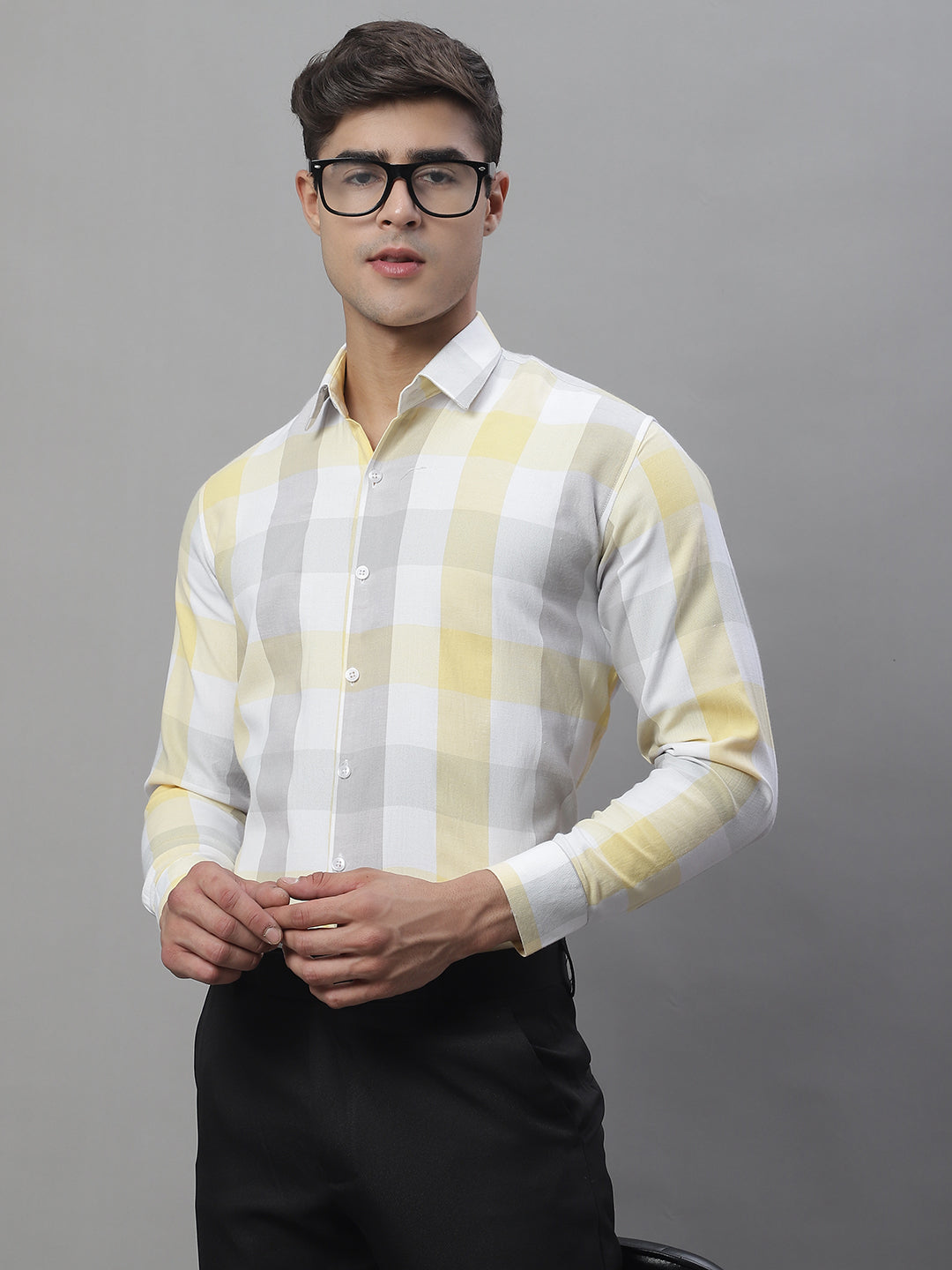 Men's Pure Cotton Checked Formal Shirts