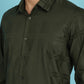 Olive Green Checked Casual Shirt