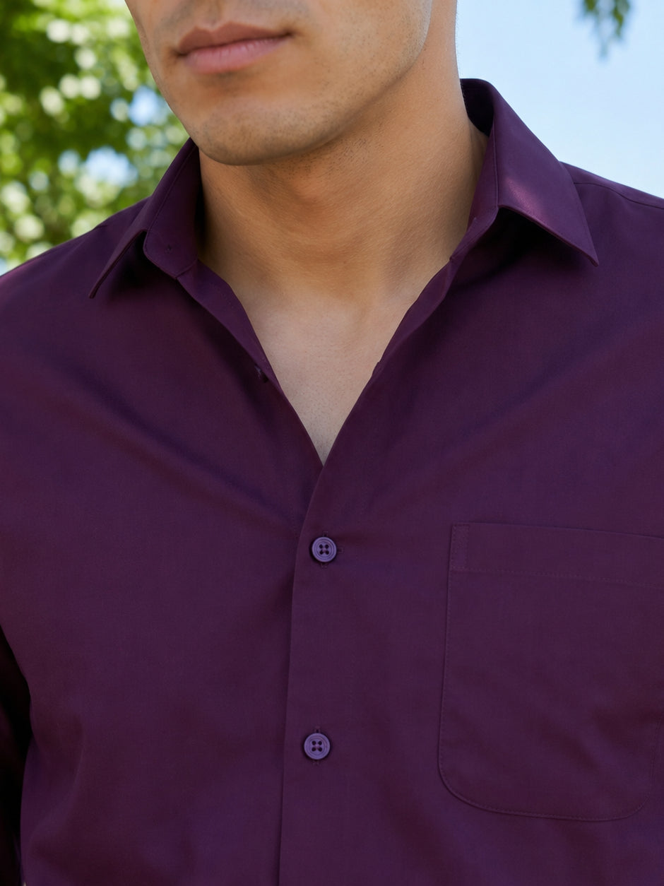 Cotton Solid Casual Shirt for Mens. ( RDSH 361Burgundy )