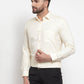 Indian Needle Men's Cotton Solid Cream Formal Shirt's