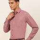 Men's Magenta Pink Formal Solid Shirts