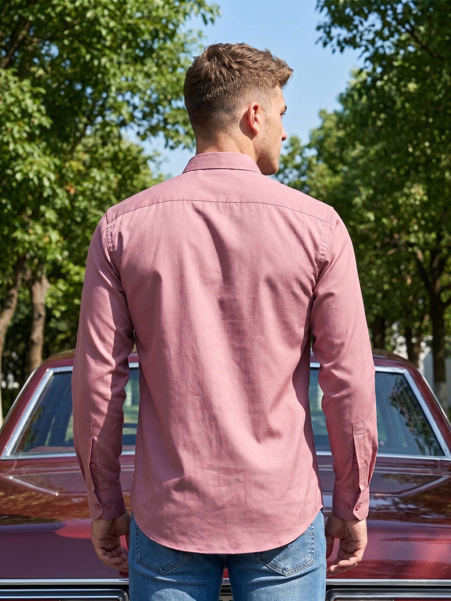 Cotton Solid Casual Shirt for Mens. ( RDSH 361Magenta )