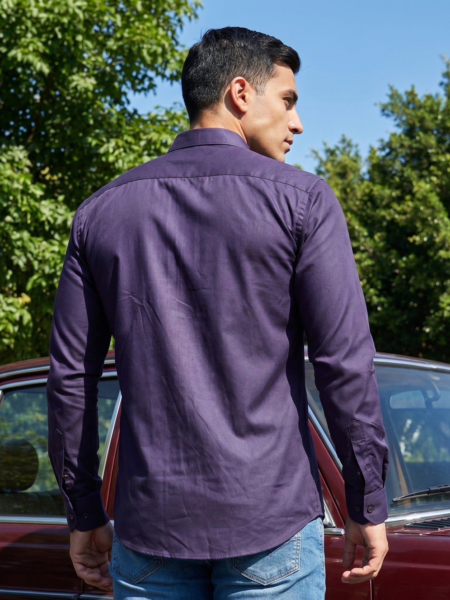 Cotton Solid Casual Shirt for Mens. ( RDSH 361Navy )