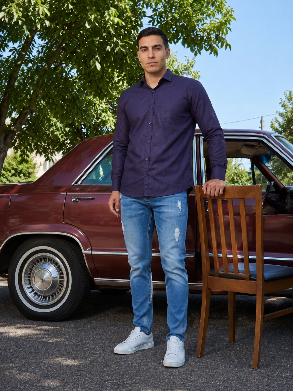 Cotton Solid Casual Shirt for Mens. ( RDSH 361Navy )