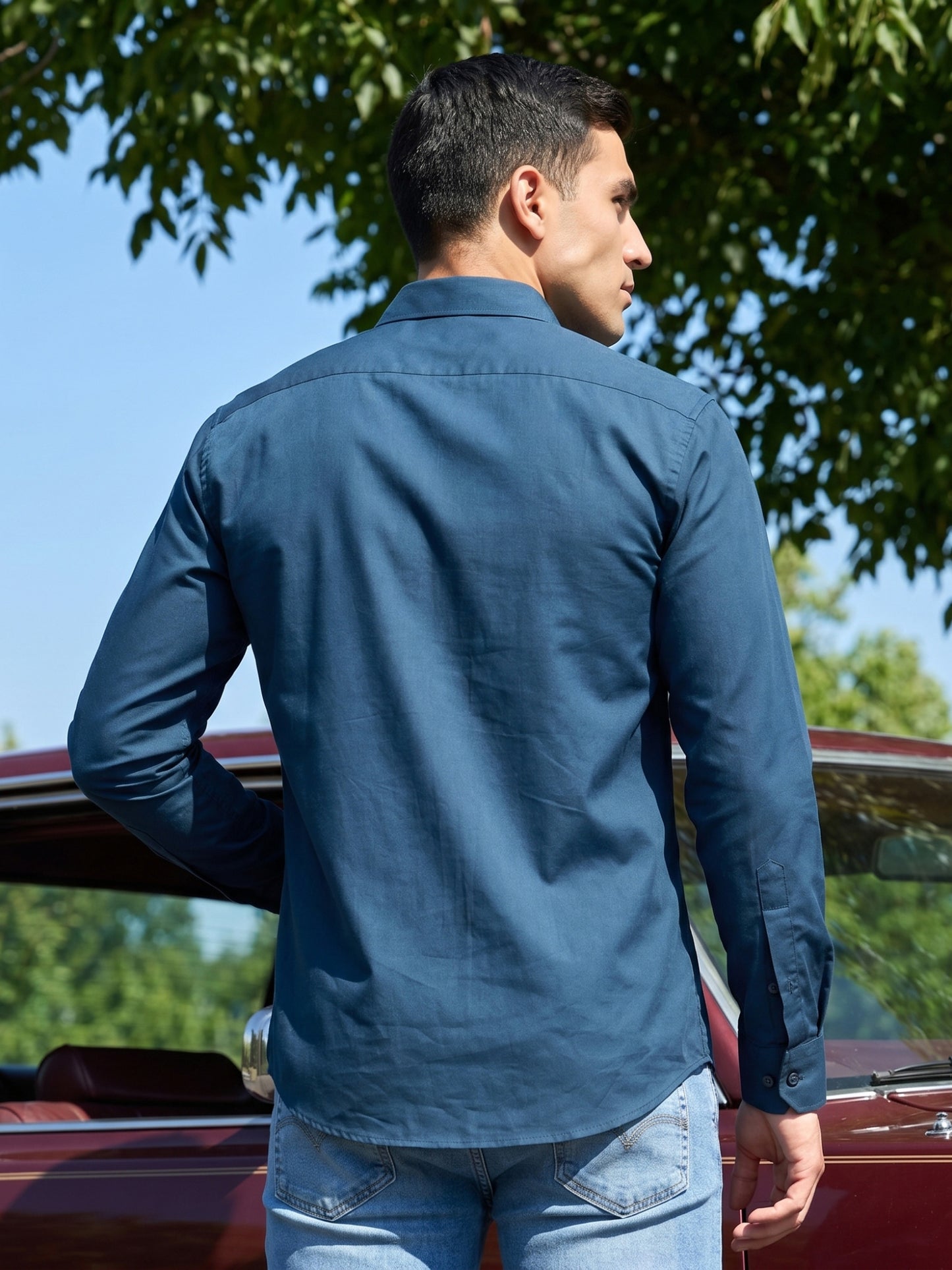 Cotton Solid Casual Shirt for Mens. ( RDSH 361Teal )