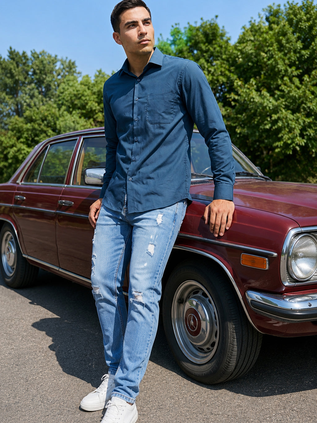Cotton Solid Casual Shirt for Mens. ( RDSH 361Teal )