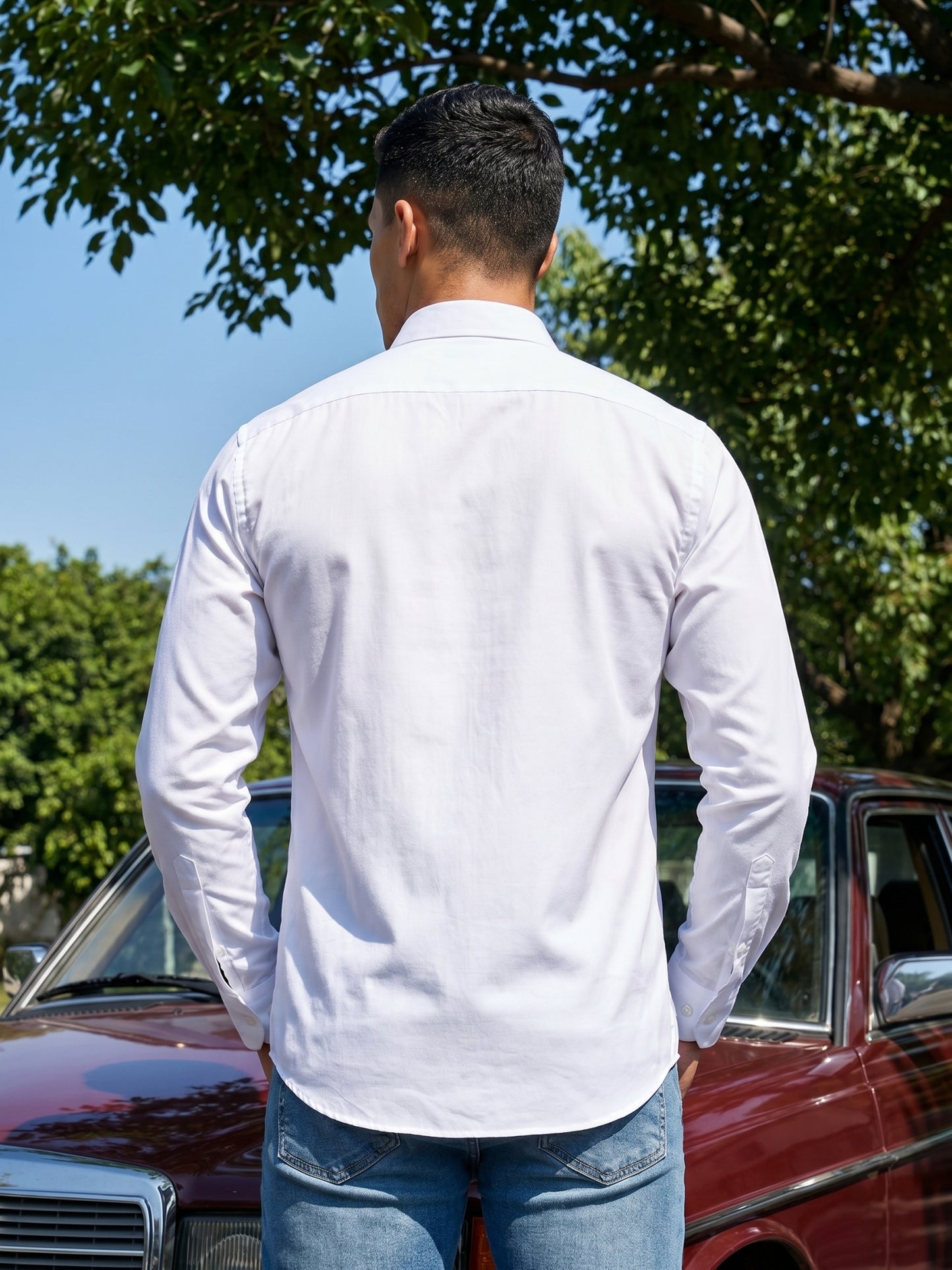 Cotton Solid Casual Shirt for Mens. ( RDSH 361White )