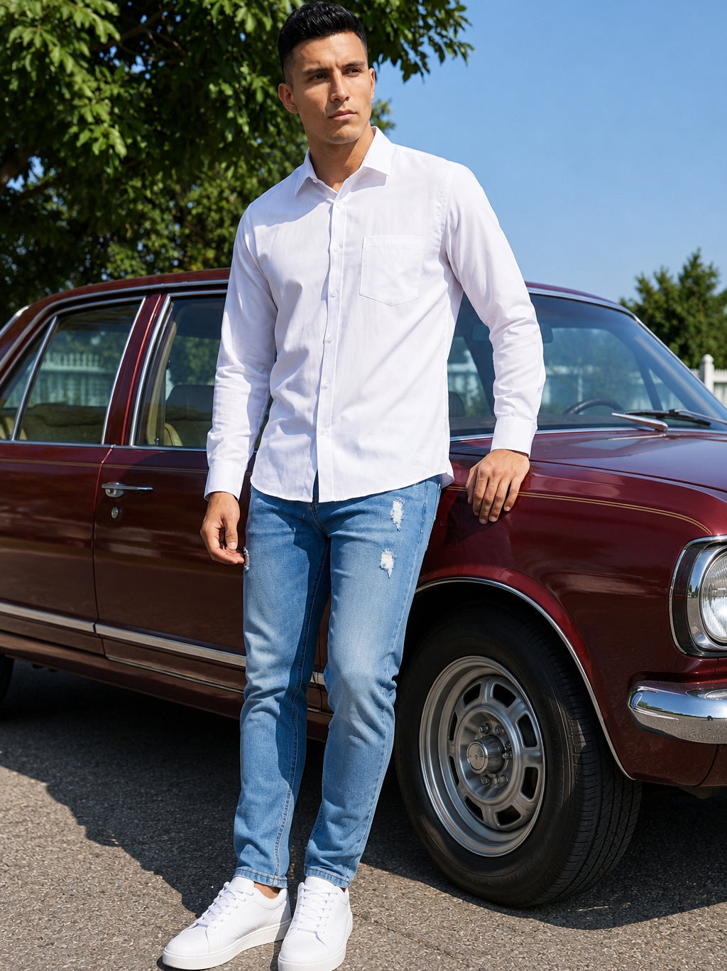 Cotton Solid Casual Shirt for Mens. ( RDSH 361White )