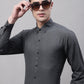 Men's Charcoal Cotton Solid Formal Shirt