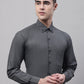 Men's Charcoal Cotton Solid Formal Shirt