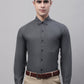 Men's Charcoal Cotton Solid Formal Shirt