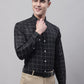 Men's Black Cotton Checked Formal Shirt