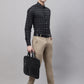 Men's Black Cotton Checked Formal Shirt