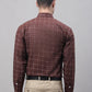 Men's Brown Cotton Checked Formal Shirt