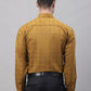 Men's Mustard Cotton Checked Formal Shirt