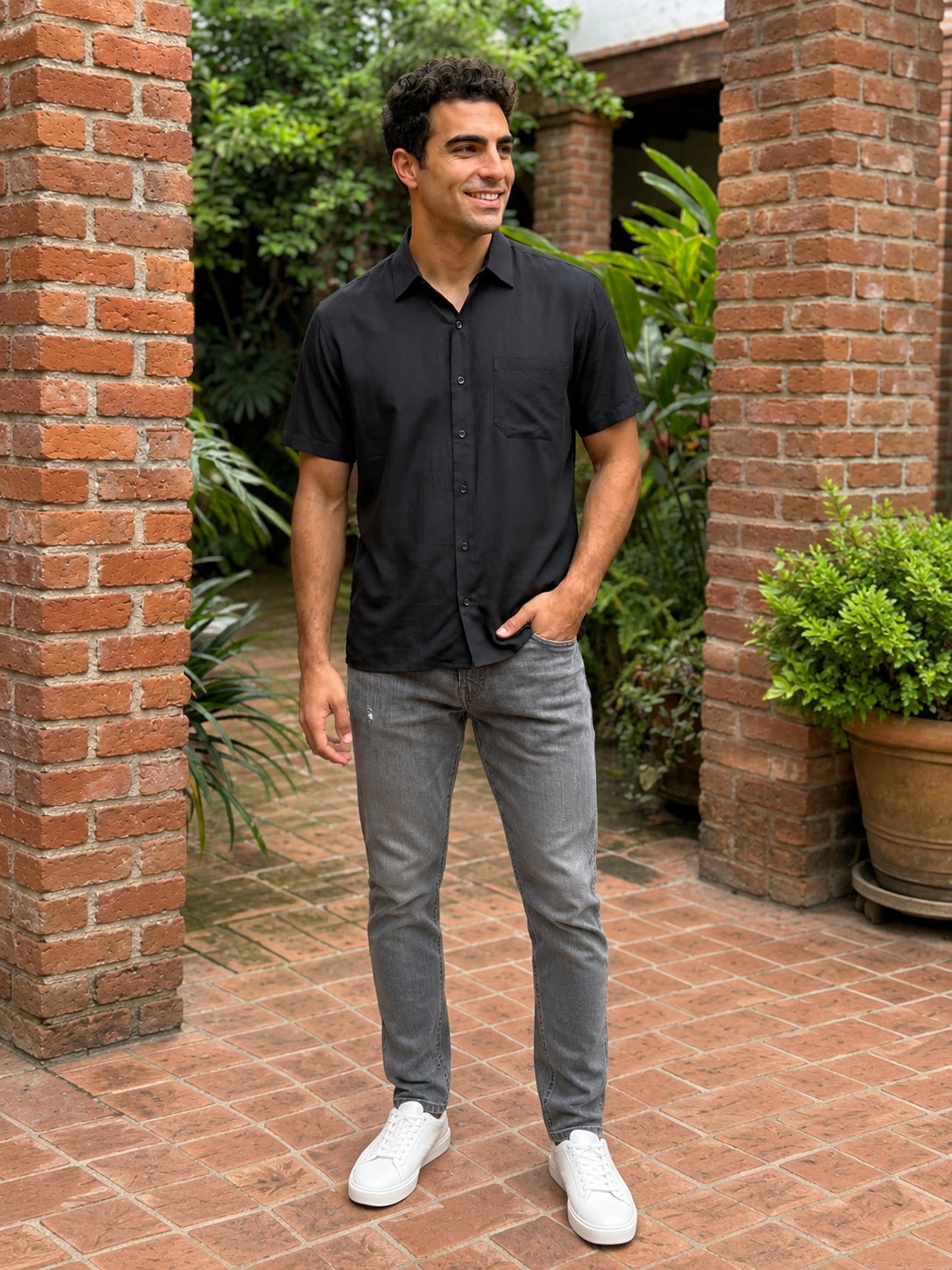 Cotton Solid Casual Shirts ( RDSH 754Black )