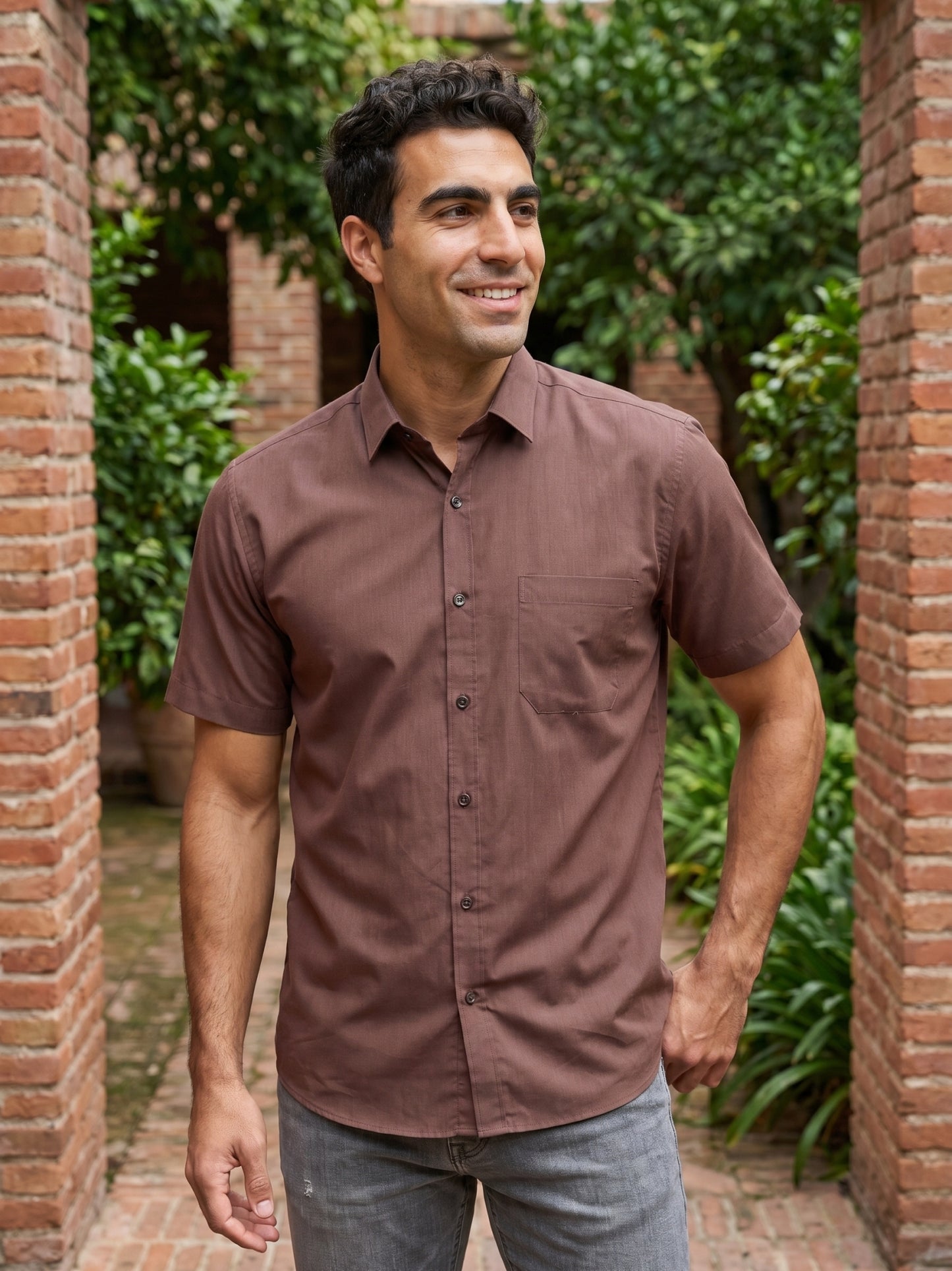 Cotton Solid Casual Shirts ( RDSH 754Coffee )