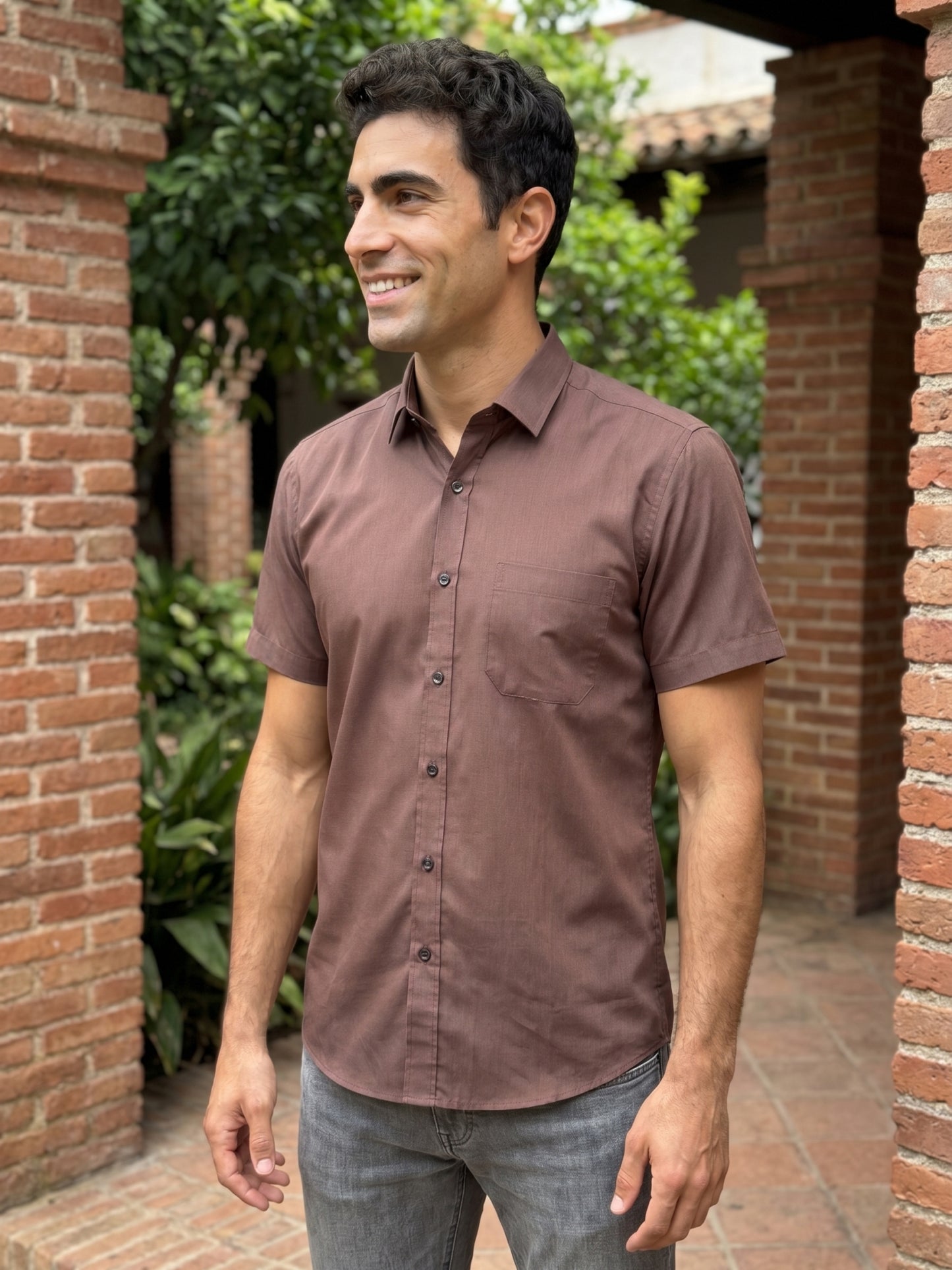 Cotton Solid Casual Shirts ( RDSH 754Coffee )