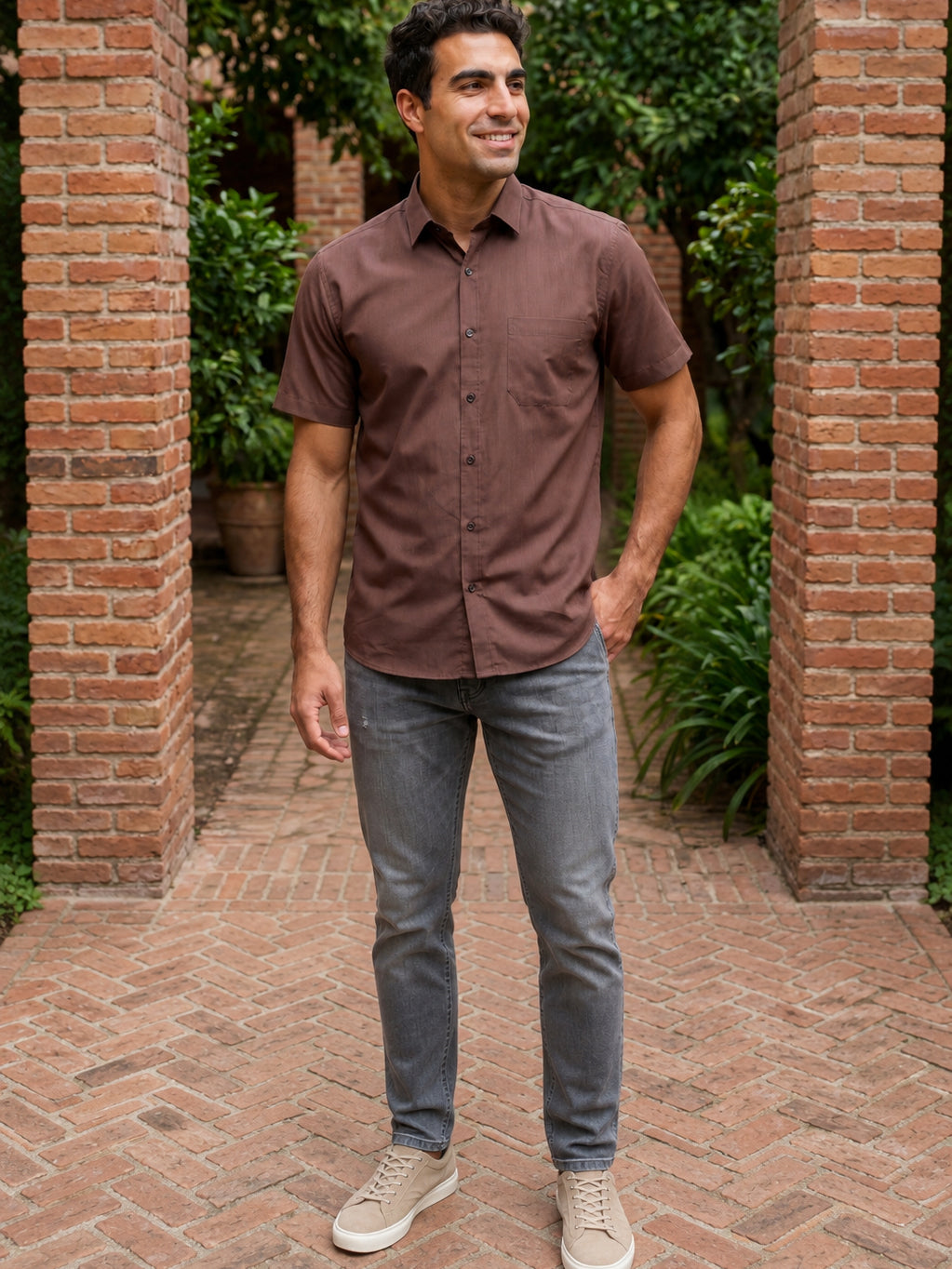 Cotton Solid Casual Shirts ( RDSH 754Coffee )