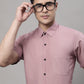 Indian Needle Men's Cotton Half Sleeves Solid Formal Shirts