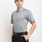 Indian Needle Grey Men's Solid Cotton Half Sleeves Formal Shirt ( SF 783Grey )