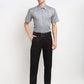 Indian Needle Grey Men's Solid Cotton Half Sleeves Formal Shirt ( SF 783Grey )