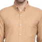 Indian Needle Beige Men's Button Down Collar Cotton Formal Shirt ( SF 785Beige )